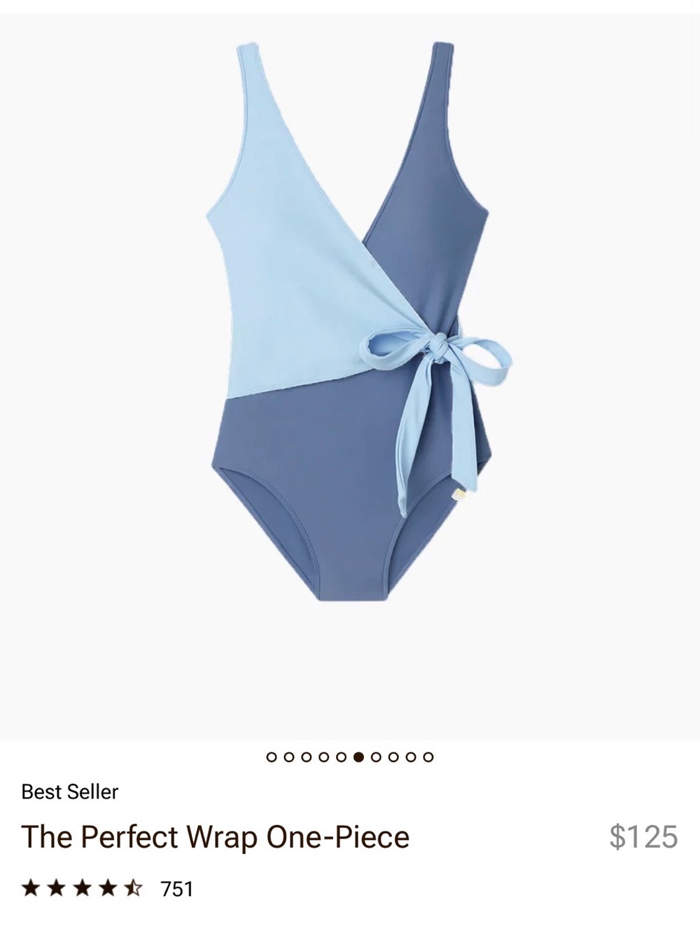 Summersalt Perfect Wrap One-Piece Swimsuit in “Sky & Blue Mountain” Size 2